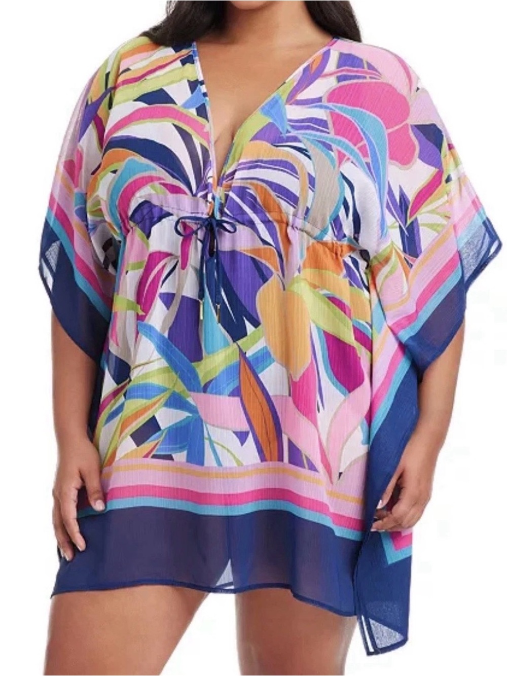 Bleu by Rod Beattie Bleu Rod Beattie Plus Size Living Color Caftan Cover-Up, 2X